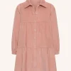 Corduroy Tiered Dress - Dusty Rose