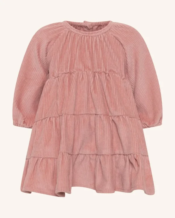 Corduroy Tiered Dress - Dusty Rose