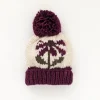 Cornflower Hand Knit Beanie Hat - Plum