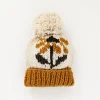 Cornflower Hand Knit Beanie Hat - Gold