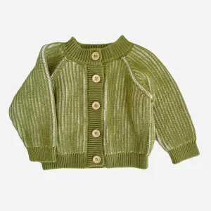 Cotton Brioche Cardigan - Green