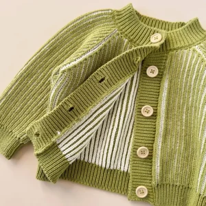 Cotton Brioche Cardigan - Green