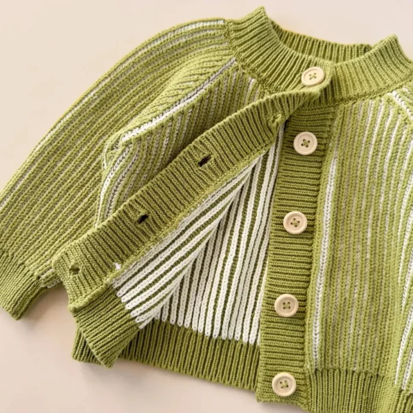 Cotton Brioche Cardigan - Green