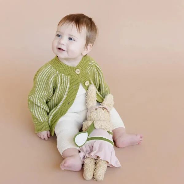 Cotton Brioche Cardigan - Green