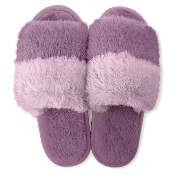 Cotton Candy Puff Slippers - Grape