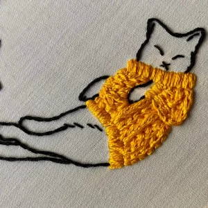 Cozy Sweater Kitties Craft Diy Embroidery Kit