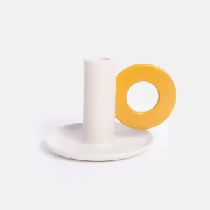 Cream & Mustard Loop Candle Holder