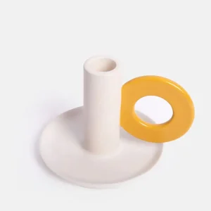 Cream & Mustard Loop Candle Holder