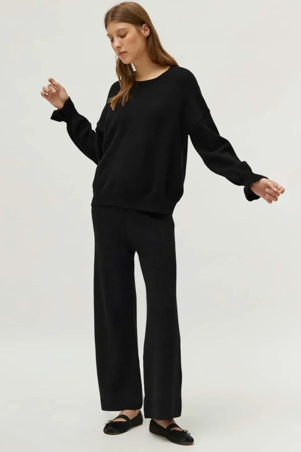 Cuff Detail Sweater - Black