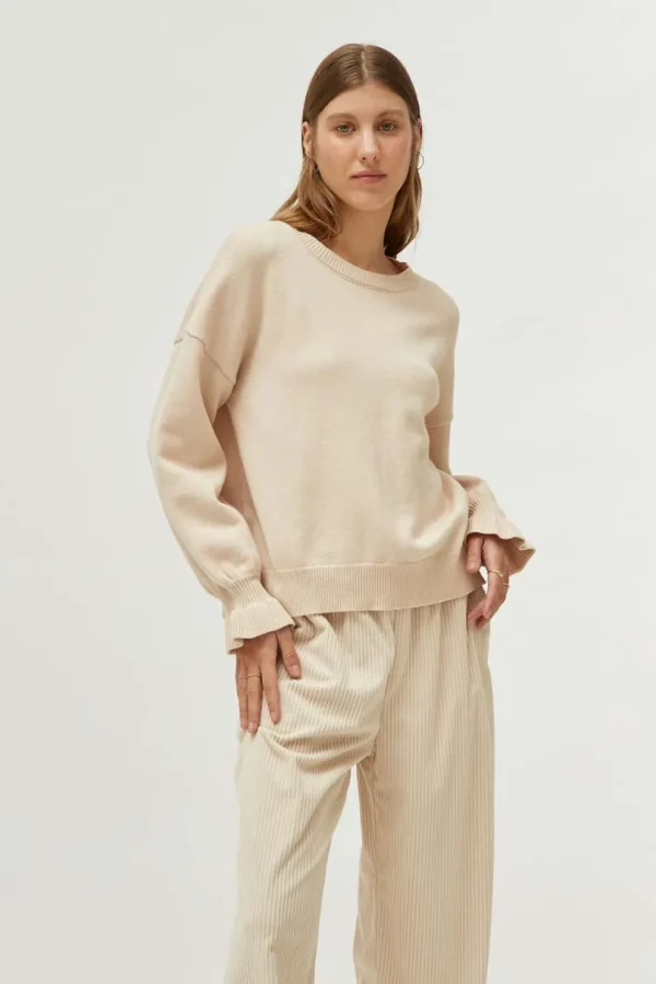 Cuff Detail Sweater - Cream
