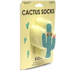 3D Packaged Crew Socks - Cool Cactus - Yellow