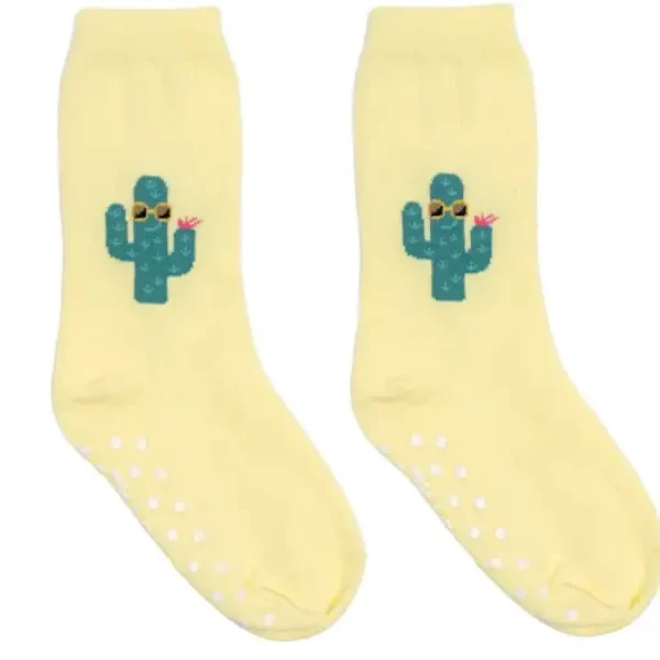 3D Packaged Crew Socks - Cool Cactus - Yellow