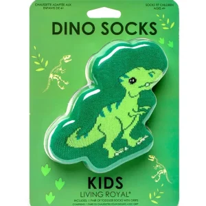3D Packaged Crew Socks - Dinosaur - "Rawr" - Green