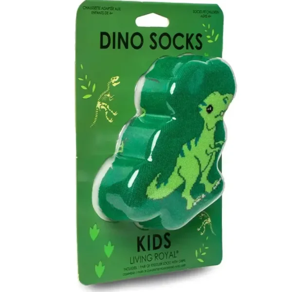 3D Packaged Crew Socks - Dinosaur - "Rawr" - Green