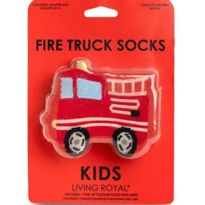 3D Packaged Crew Socks - Fire Truck - Red