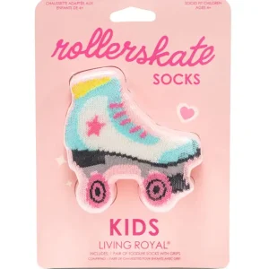 3D Packaged Crew Socks - Roller Skate - Pink