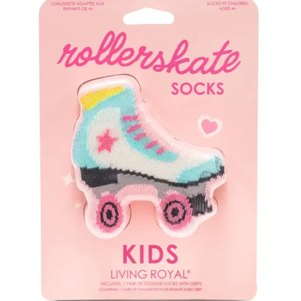 3D Packaged Crew Socks - Roller Skate - Pink