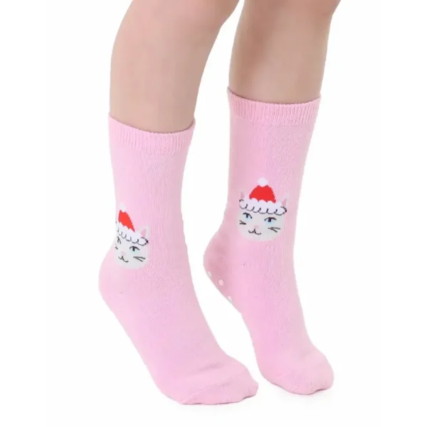3D Packaged Crew Socks - Santa Kitty