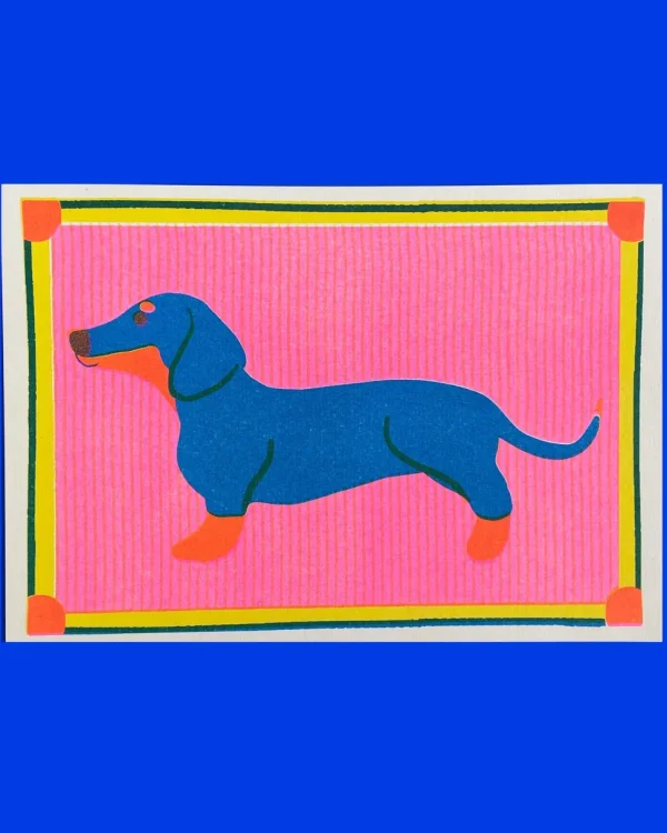 Dachshund Mini Riso Print