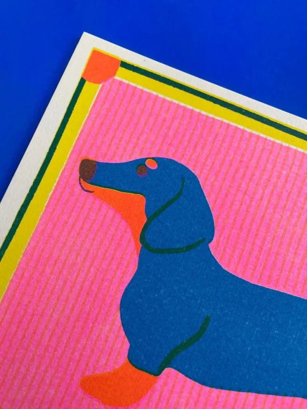 Dachshund Mini Riso Print