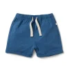 Dark Blue Organic Tie Front Short