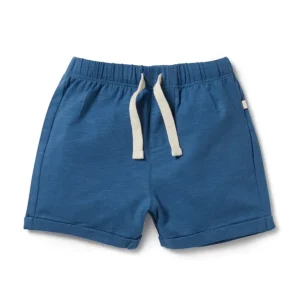 Dark Blue Organic Tie Front Short