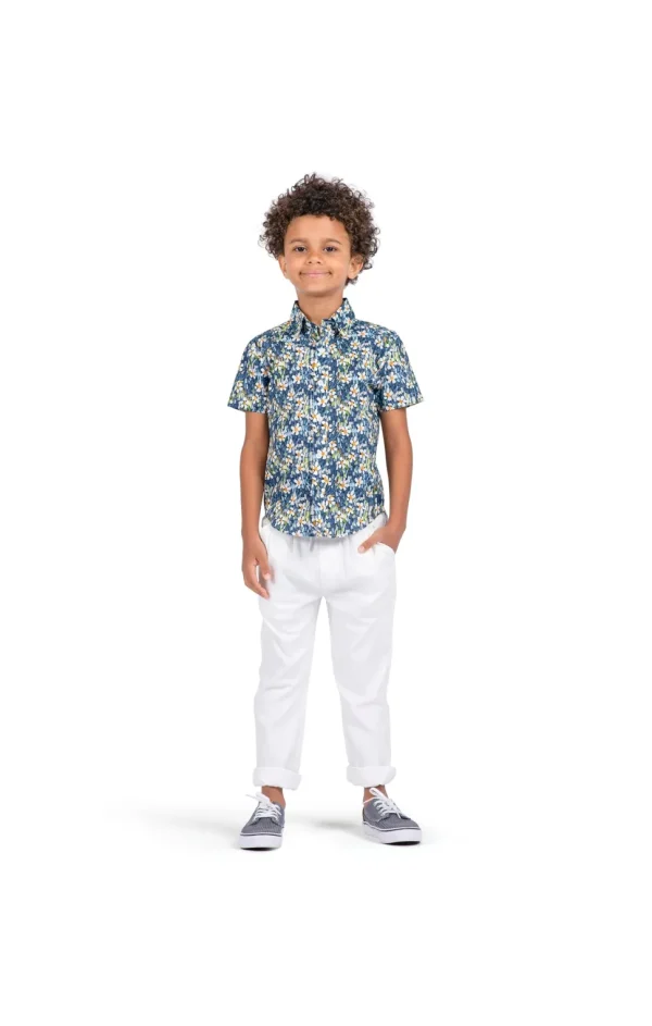 Day Party Shirt - Navy Daisy