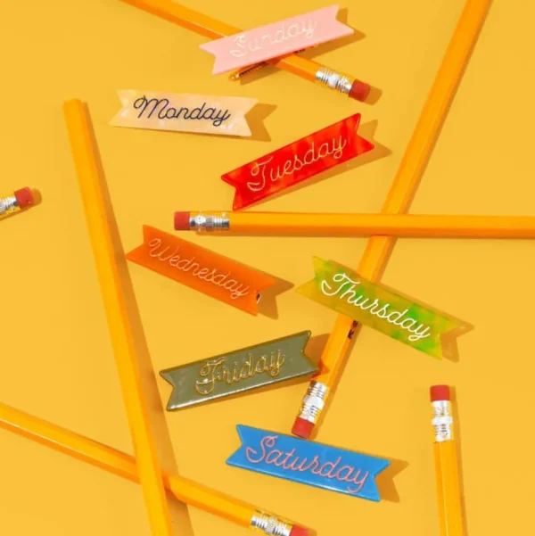 Days of the Week Hair Clips