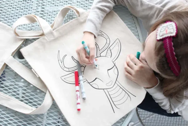 Deer Coloring Kit Tote
