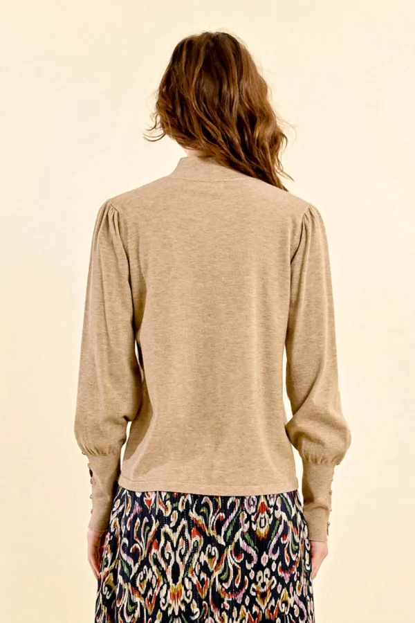 Detailed Knit Sweater - Beige