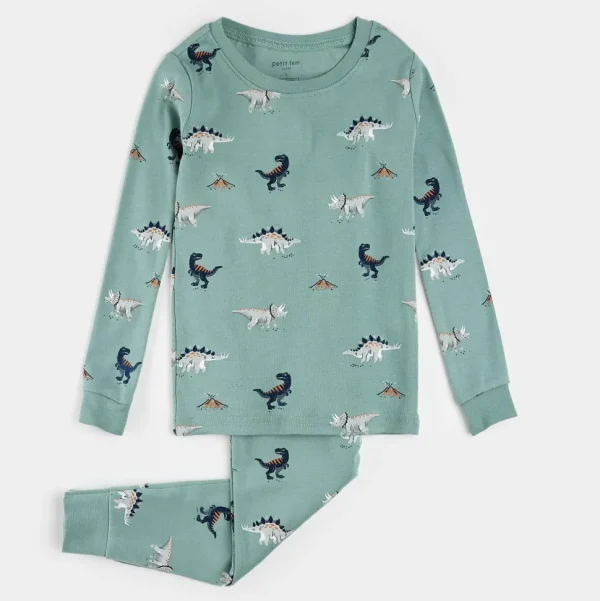 Dinosaur Print on Tidal Wave PJ Set