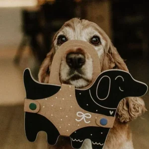 Dog Shaped Chalk Board / with Chalk