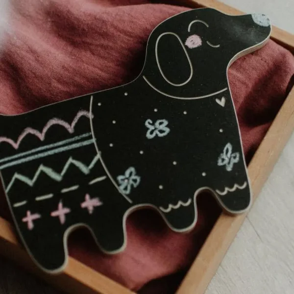 Dog Shaped Chalk Board / with Chalk