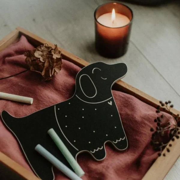 Dog Shaped Chalk Board / with Chalk