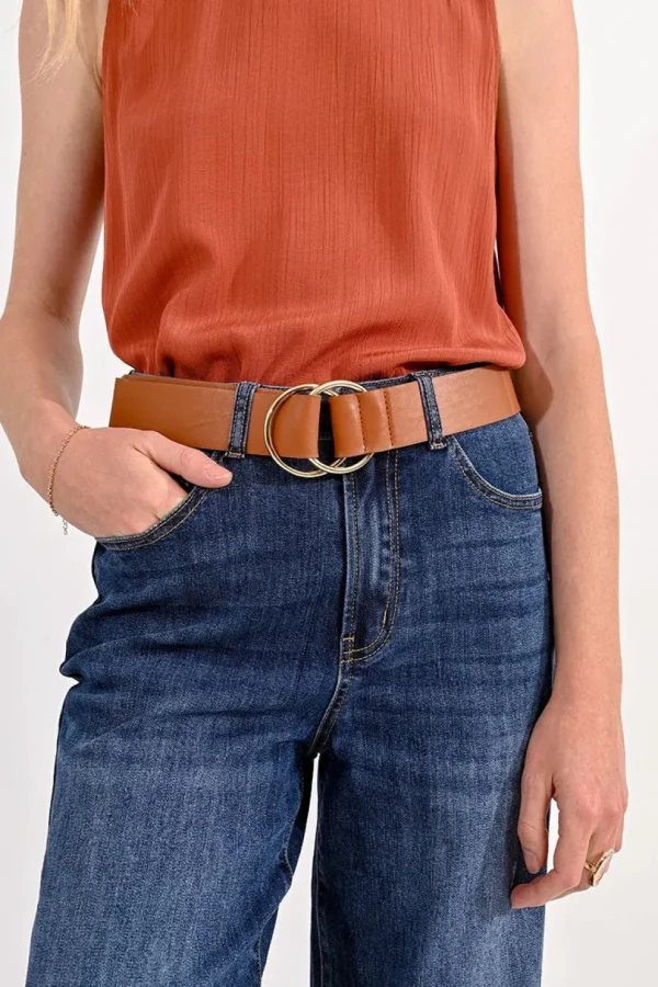Double Ring Buckle Belt - Camel