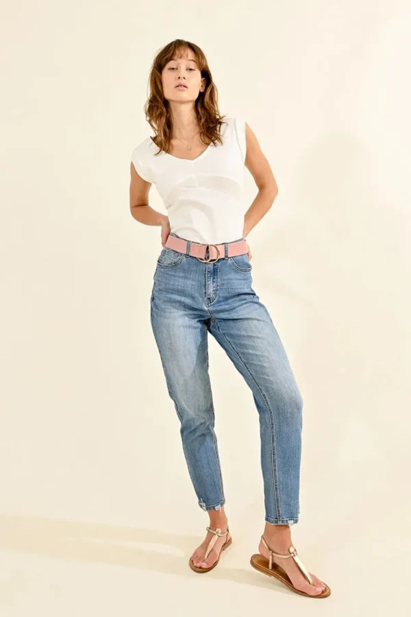 Double Ring Buckle Belt - Nude