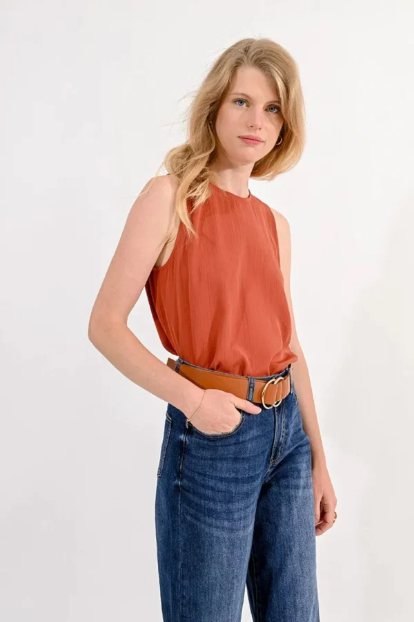 Double Ring Buckle Belt - Camel