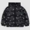 Dragon Print on Black Hooded Packable