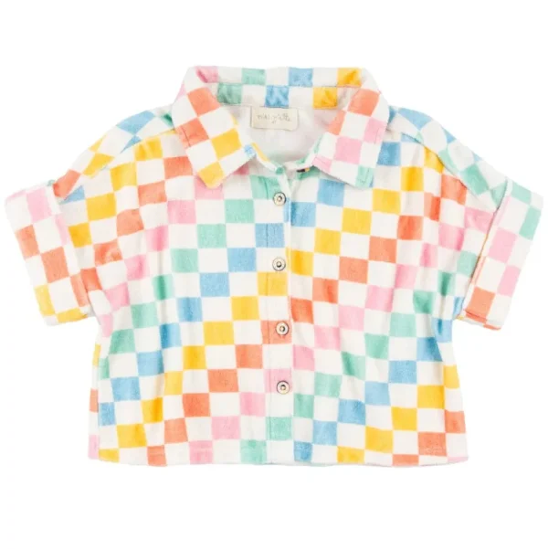 Drew Boxy Button Down Top - Starburst
