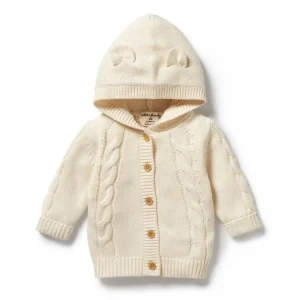 Ecru Knitted Cable Jacket