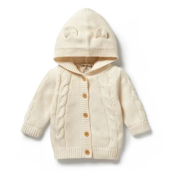 Ecru Knitted Cable Jacket