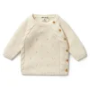 Ecru Knitted Pointelle Kimono Cardigan