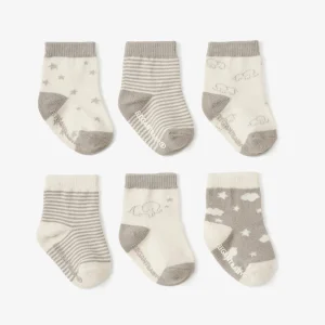 Elephant Non Slip Baby Socks 6pk