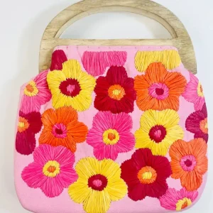 Embroidered Flower Clutch (two colors)