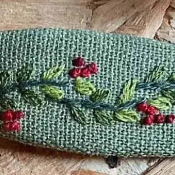 Embroidered Holiday Hair Barrettes - Several Styles