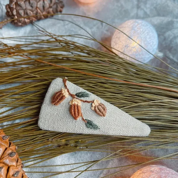 Embroidered Holiday Hair Barrettes - Several Styles