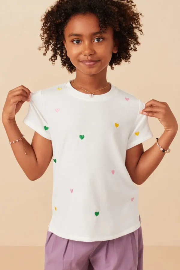 Embroidery Heart Tee