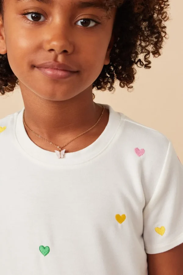 Embroidery Heart Tee