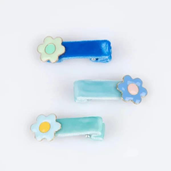 Enamel Daisy Hair Clips (x 6)