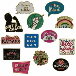 Enamel Power Pins - Several Styles